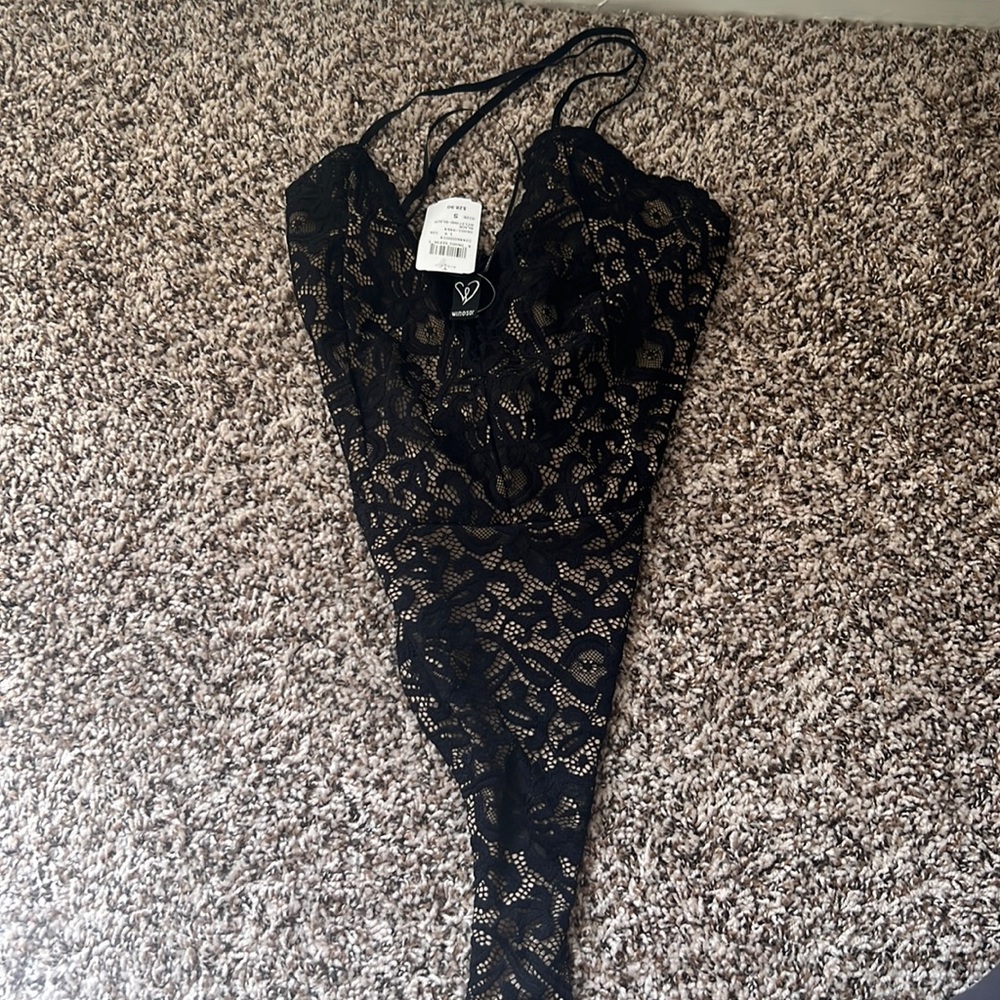 Lace spaghettini strap body suit Windsor